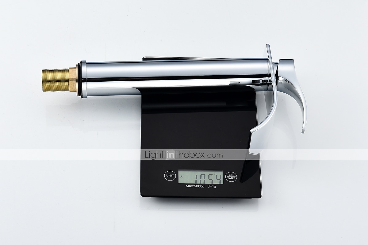 Bathroom Sink Faucet Modern Style Single Handle Chrome Waterfall Stainless Steel Contemporary Bathroom Faucet Adjustable to Cold and Hot Water Silvery 2026 - $97.99 –P3