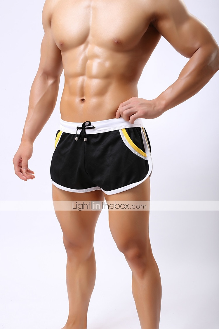 Herre Løpeshorts Atletiske shorts Snorer med hvit kant Bunner utendørs Hjem Atletisk Bomull Pustende Bekvem Treningsøkt Trening og trening Fritidssport Sports Sportsklær Mote Svart Hvit Gul 2025 - $11.49 –P12