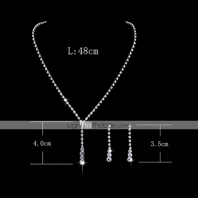 Drop Earrings AAA Cubic Zirconia Cubic Zirconia Women's Elegant Classic Simple Style Drop Jewelry Set For Wedding Anniversary Party Evening / Choker Necklace / Bridal Jewelry Sets / Engagement 2025 - $21.99 –P1