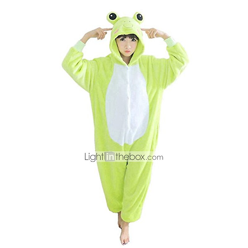 Adults Kigurumi Pajamas Frog Animal Patchwork Onesie Pajamas