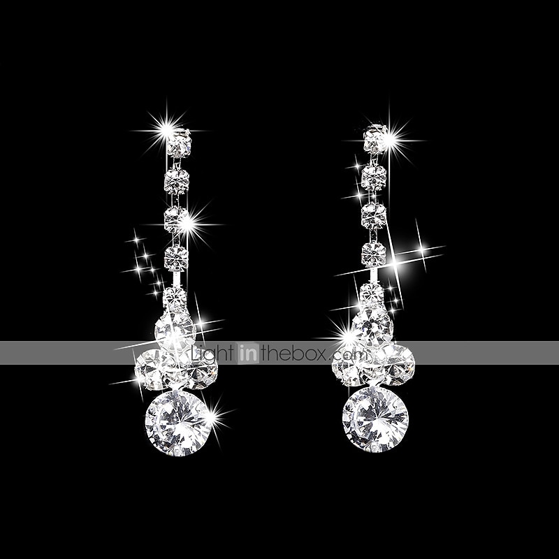 Pendientes colgantes Circonita Zirconia Cúbica Plata Mujer Elegante Estilo Simple Gota Conjunto de joyas Para Boda Aniversario Fiesta / Gargantillas / Los sistemas nupciales de la joyería / Pedida 2025 - $18.99 –P1