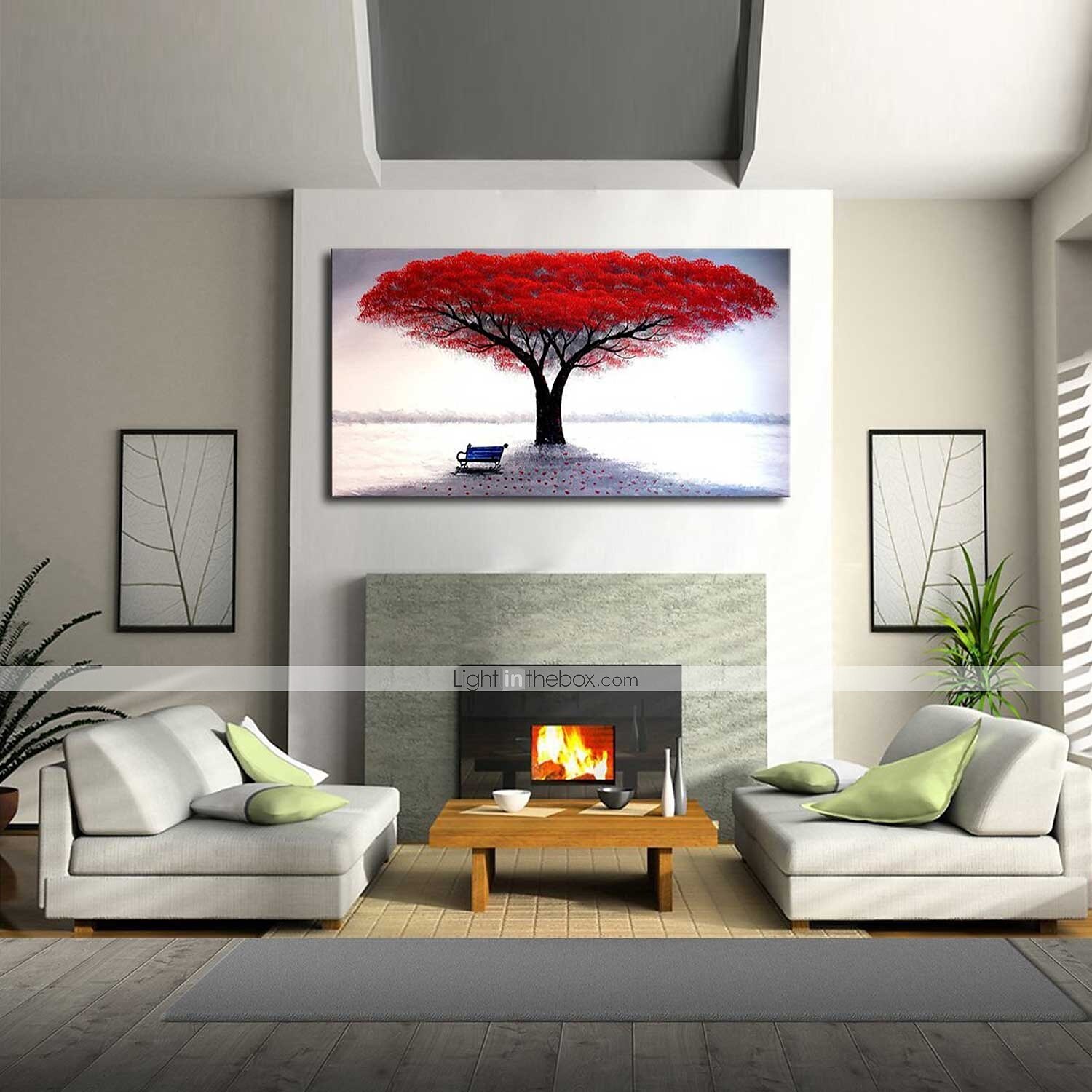 Oil Painting Hand Painted Horizontal Floral / Botanical Comtemporary Modern Stretched Canvas 2025 - $146.99 –P10