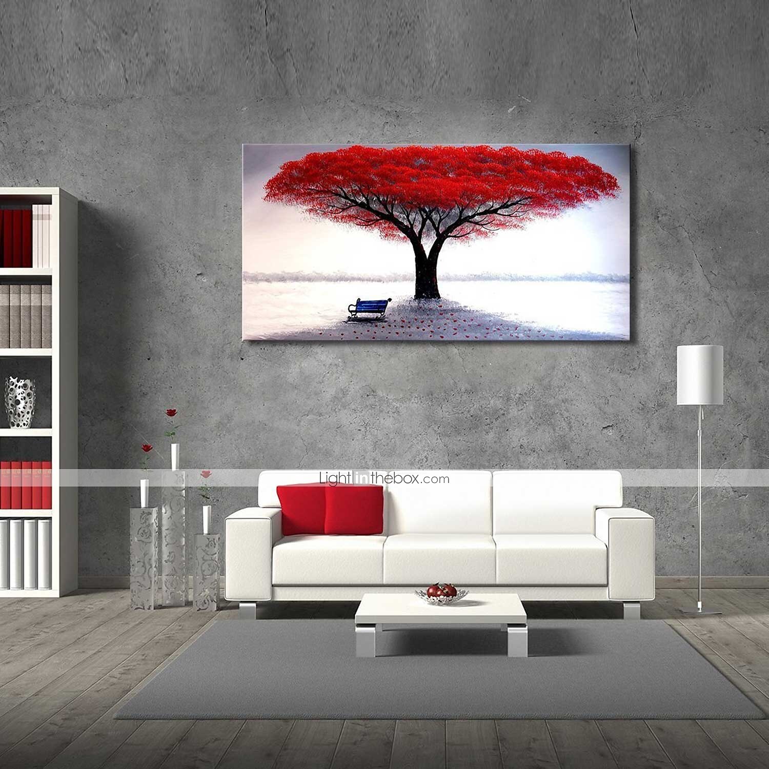 Oil Painting Hand Painted Horizontal Floral / Botanical Comtemporary Modern Stretched Canvas 2025 - $146.99 –P9