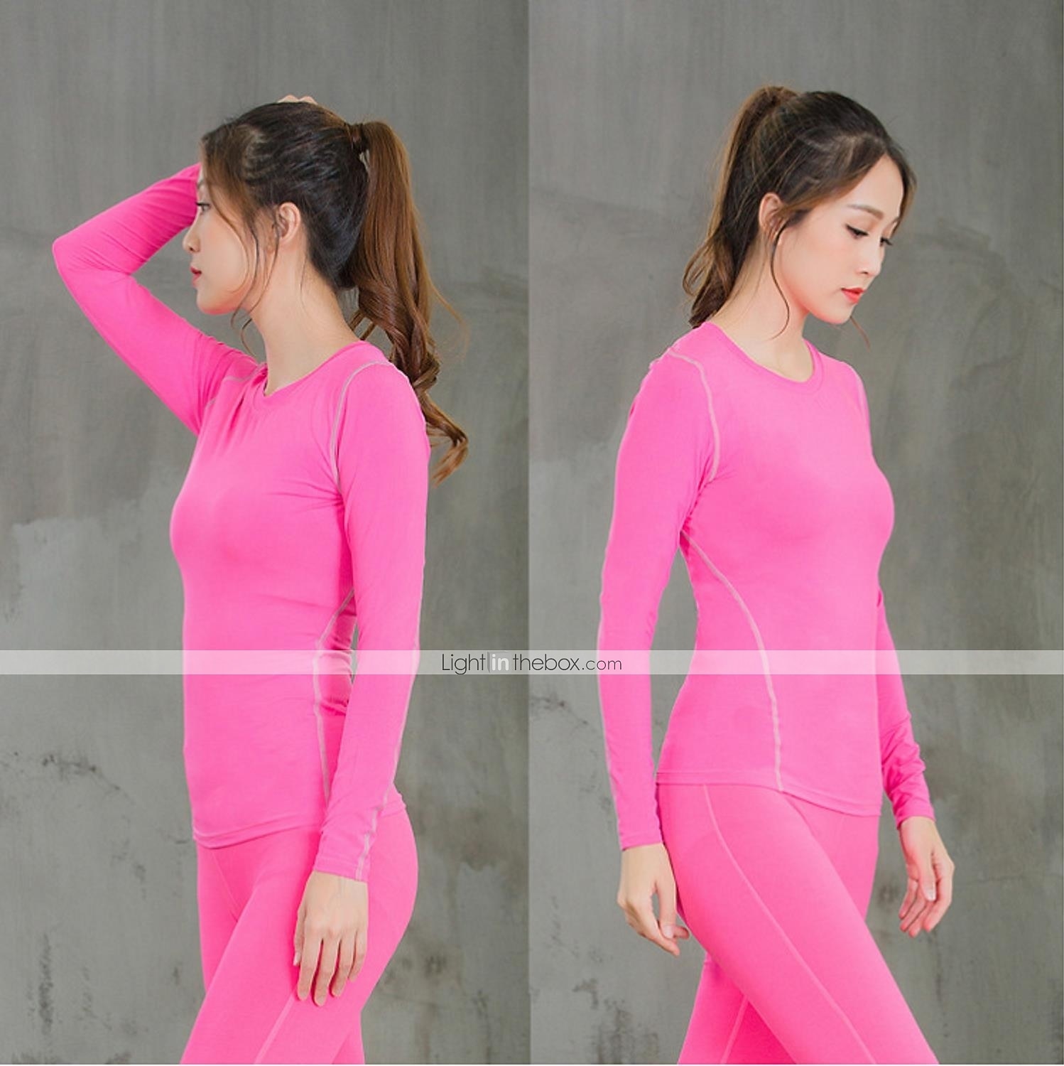 Mulheres Camisetas Compressão Camada de base Com Corte Listas Manga Longa Pulôver Atlético Inverno Leve Ioga Ginástica Treino de Ginástica Roupa de esporte Roupas Esportivas Cor Sólida Vermelho Claro de 2026 por $16.49 –P11