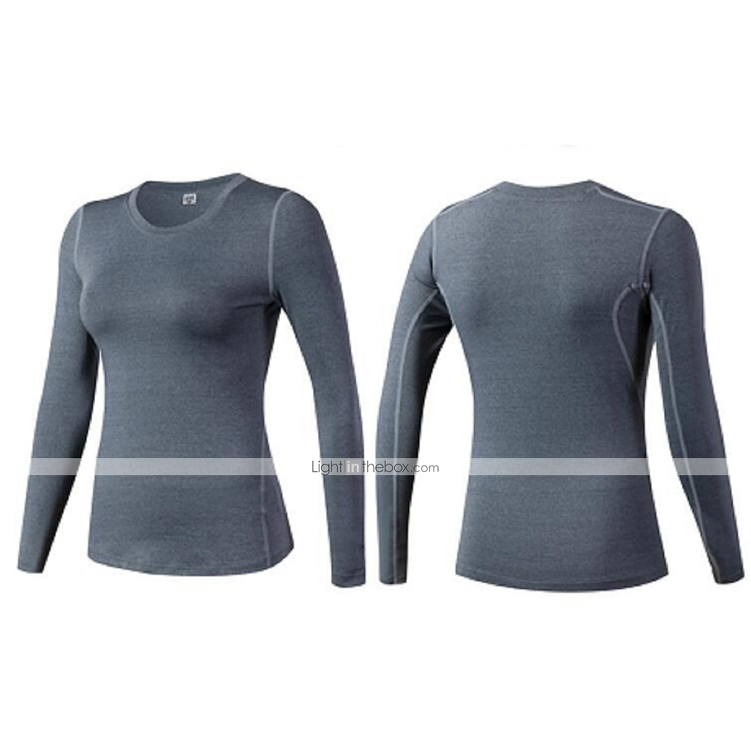 Mulheres Camisetas Compressão Camada de base Com Corte Listas Manga Longa Pulôver Atlético Inverno Leve Ioga Ginástica Treino de Ginástica Roupa de esporte Roupas Esportivas Cor Sólida Vermelho Claro de 2026 por $16.49 –P4