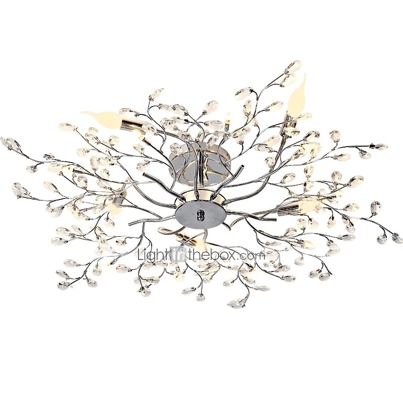 Lampadario led 5 luci 78 cm plafoniera da incasso luci metallo cromato 110-120v 220-240v/ce design floreale certificato del 2026 a $484.49 –P3