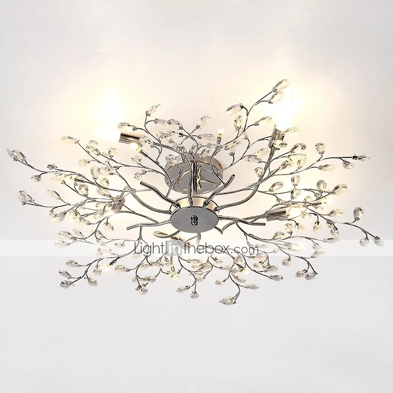 Lampadario led 5 luci 78 cm plafoniera da incasso luci metallo cromato 110-120v 220-240v/ce design floreale certificato del 2026 a $484.49 –P5