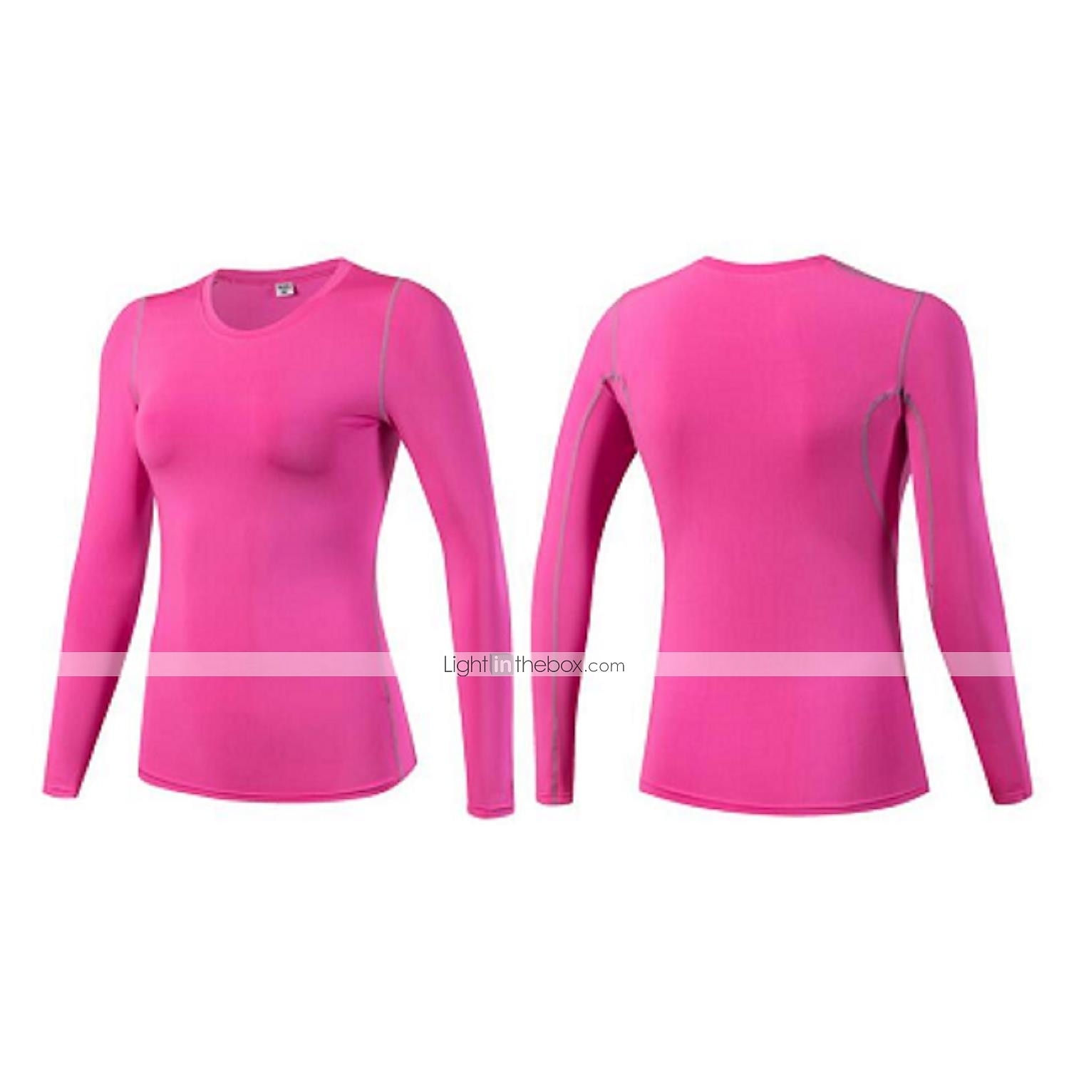 Mulheres Camisetas Compressão Camada de base Com Corte Listas Manga Longa Pulôver Atlético Inverno Leve Ioga Ginástica Treino de Ginástica Roupa de esporte Roupas Esportivas Cor Sólida Vermelho Claro de 2026 por $16.49 –P7