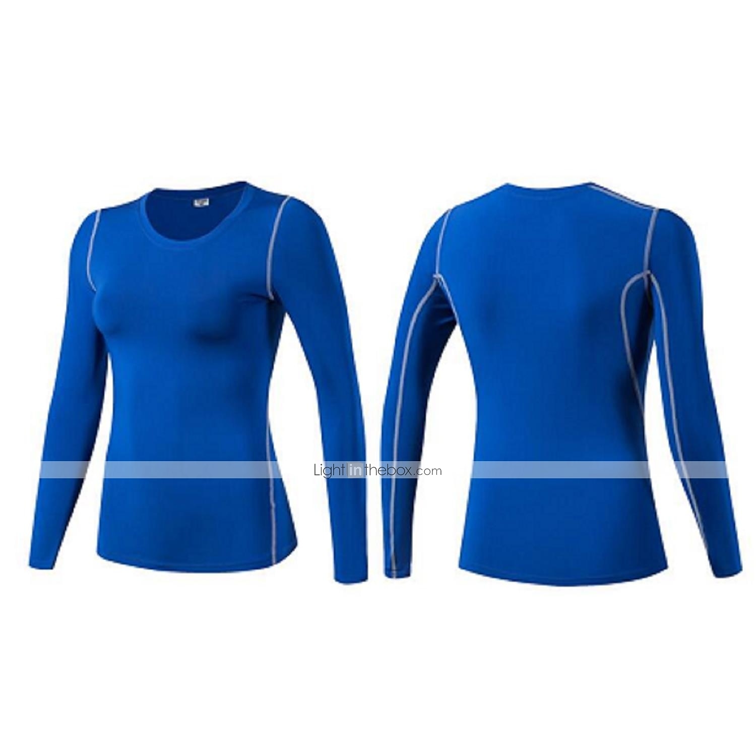 Mulheres Camisetas Compressão Camada de base Com Corte Listas Manga Longa Pulôver Atlético Inverno Leve Ioga Ginástica Treino de Ginástica Roupa de esporte Roupas Esportivas Cor Sólida Vermelho Claro de 2026 por $16.49 –P5
