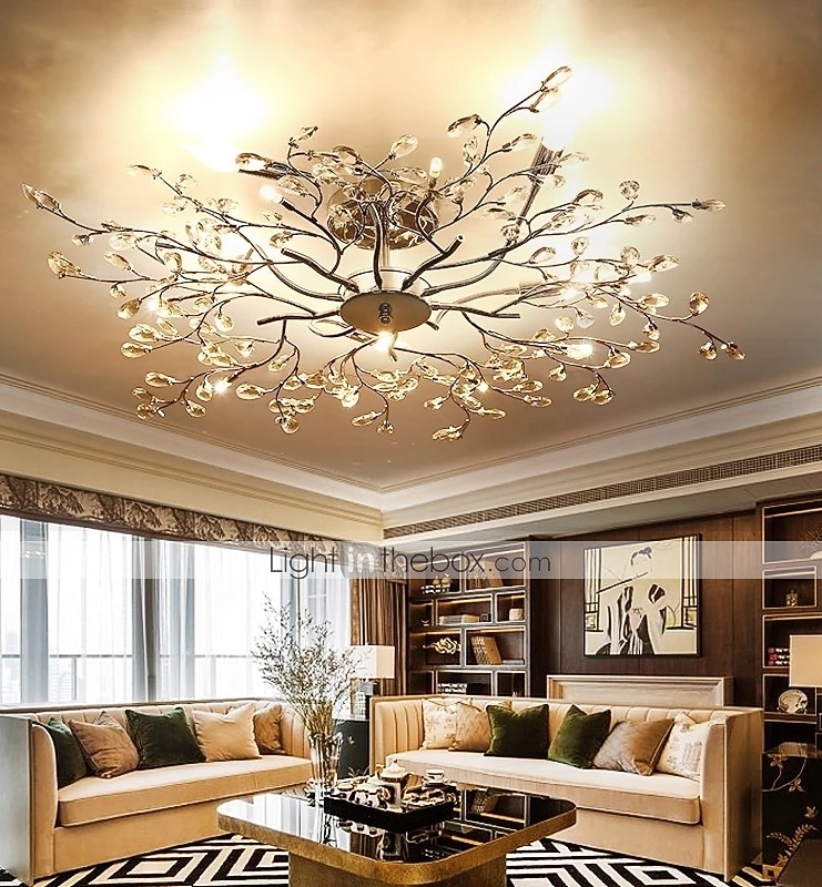 Lampadario led 5 luci 78 cm plafoniera da incasso luci metallo cromato 110-120v 220-240v/ce design floreale certificato del 2026 a $484.49 –P2