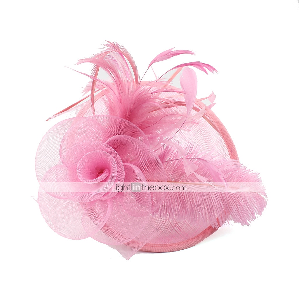 fjær / nettfascinatorer kentucky derby lue / blomster / hodeplagg med blomster 1 stk spesiell anledning / hesteveddeløp / damedag hodeplagg 2025 - $21.99 –P4