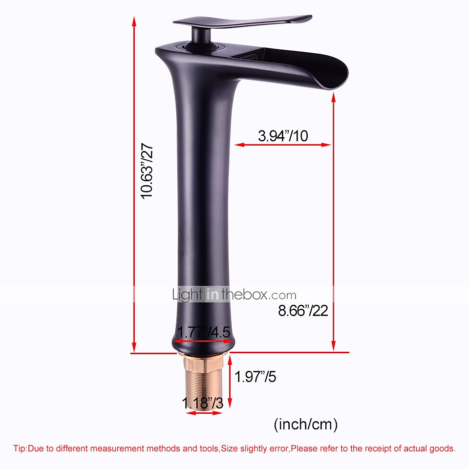 Brass Faucet Set,Waterfall Black Oxide Finish Deck Mounted Single Handle One Hole Bath Taps with Hot and Cold Switch 2025 - $145.99 –P1