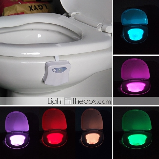 Toilet Night Light PIR Motion Sensor Toilet Lights LED Washroom Night Lamp  8 Colors Toilet Bowl Lighting For Bathroom Washroom