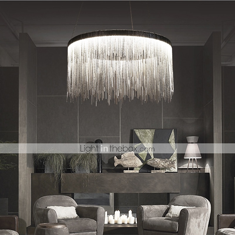 1-ljus 50 cm led taklampa designers ljuskrona guld lyx metall trumma krom modern samtida 110-120v 220-240v 2025 - $549.99 –P5