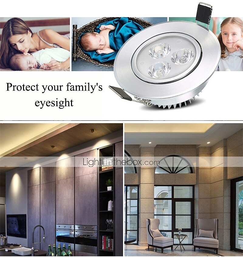 10pcs 3 W 300 lm 3 LED Beads Easy Install Recessed LED Ceiling Lights Warm White Cold White 85-265 V Ceiling Commercial Home / Office / 10 pcs / RoHS / CE Certified 2025 - $49.99 –P4