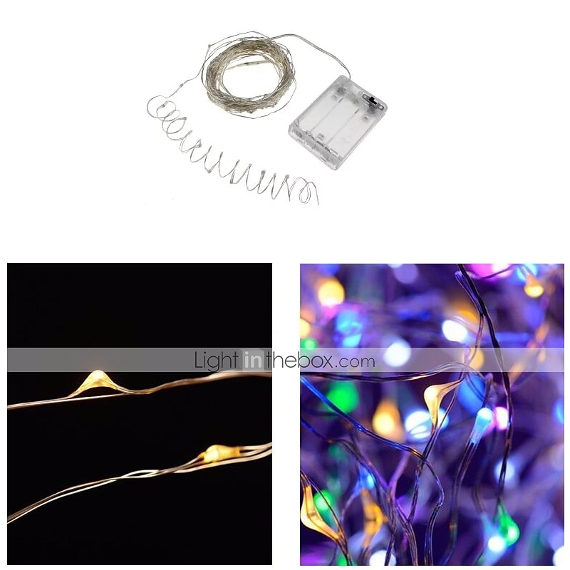 Elegante cadena de luces de 10 m para recepción de boda, fiesta, 100 led, resistente al agua, 4 unidades, 2 unidades, 1 unidad, para Navidad, boda, hogar, fiesta, habitación, decoración al aire 2025 - $7.99 –P1