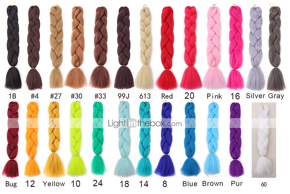 Trenzas de pelo de ganchillo Trenzas Jumbo Trenzas de caja Negro Marrón Oscuro Pelo sintético Larga Cabello para trenzas 6 piezas 3 piezas 1 PC 2025 - $13.99 -P9