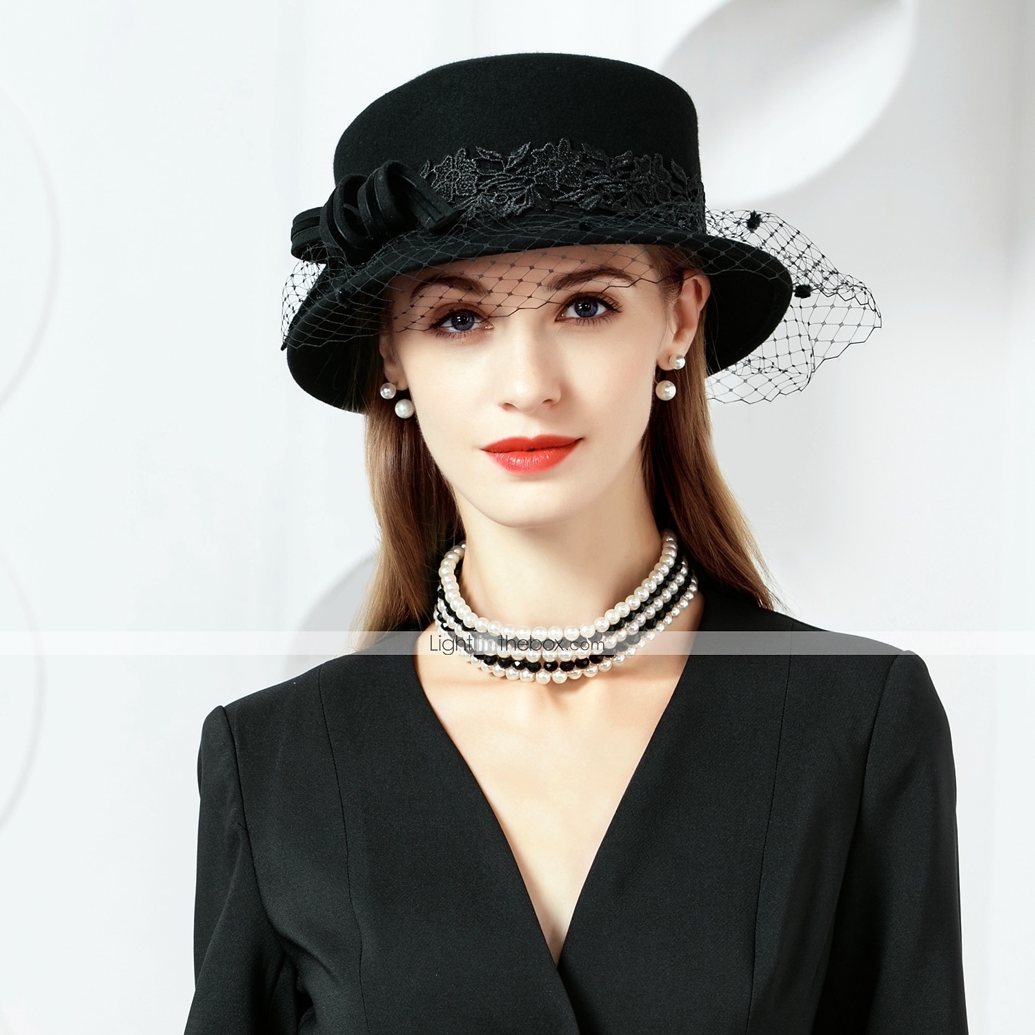 Czapki wełniane w stylu vintage Eleganckie nakrycia głowy z tiulu z aplikacjami 1 szt. Na specjalną okazję Przyjęcie Wieczorne Herbata Nakrycie głowy do zaimponowania Kapelusz na dzień wyścigów 2026 - $39.99 –P1