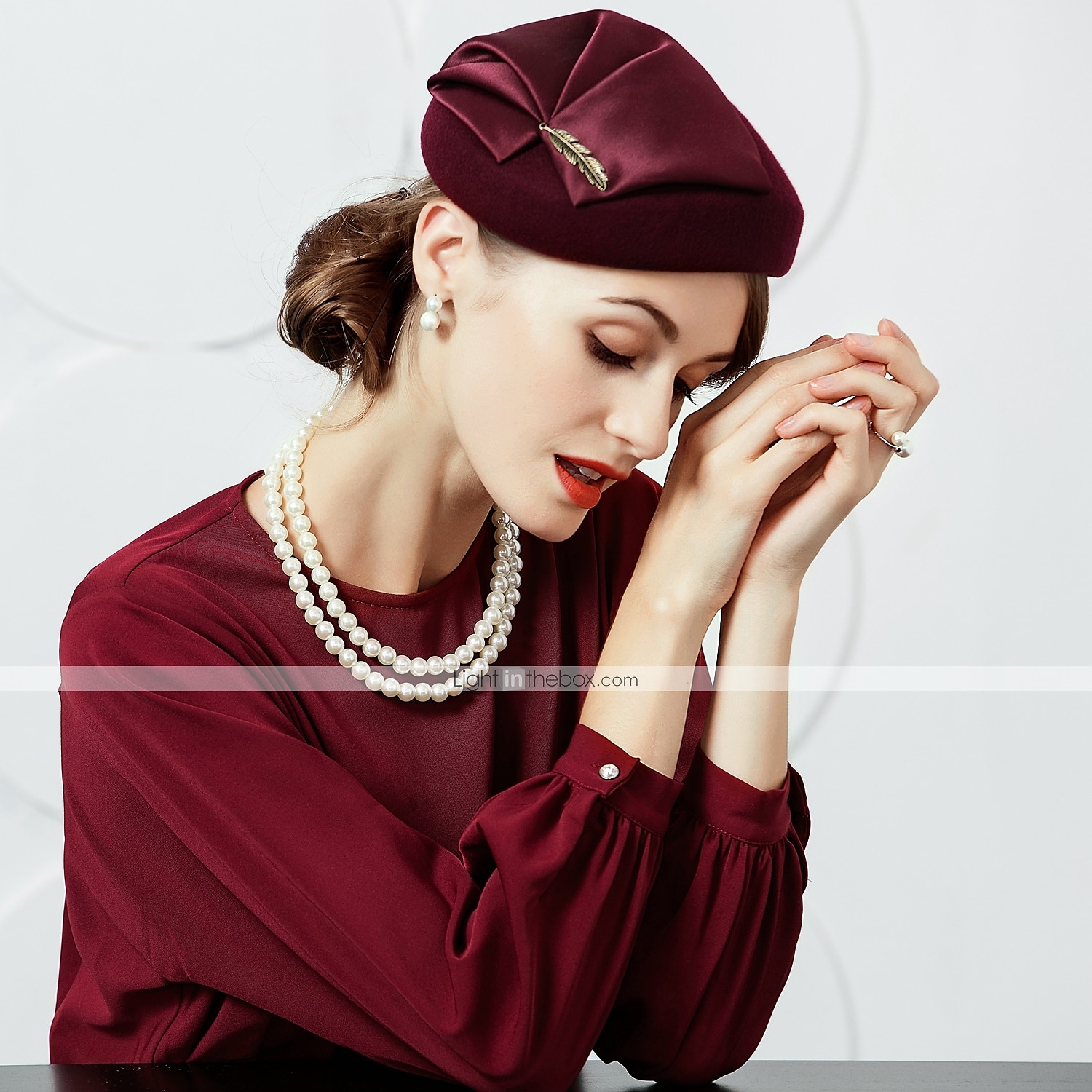 Lana / Seta Cappello Kentucky Derby / berretto con 1 Matrimonio / Festa / Serata / Corsa di cavalli Copricapo del 2025 a $34.99 –P5