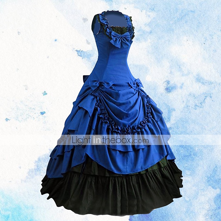 Abito Vittoriano Medievale 18° Secolo Lunghezza alla caviglia Lunghezza lunga Vestito Costume da festa Mascherata Taglie Forti Normale Su misura Patchwork Abito da ballo Costume Per donna Feste Balli del 2026 a $174.99 –P2