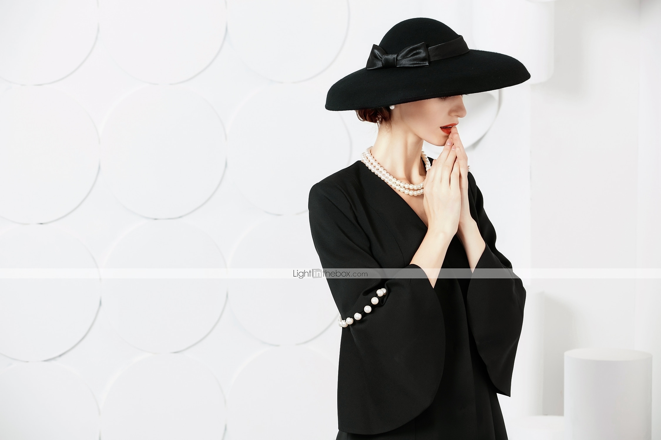 Kapelusze w stylu vintage eleganckie wełniane  nakrycia głowy z kokardkami 1 element na specjalną okazję  imprezę  wieczór  wyścig konny sukienka na specjalne okazje 2026 - $49.99 –P2