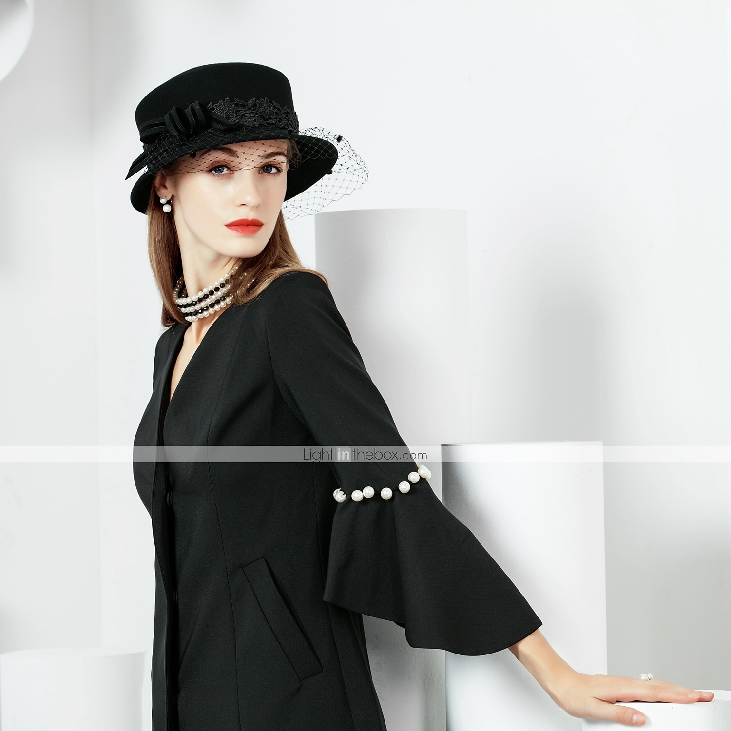 Czapki wełniane w stylu vintage Eleganckie nakrycia głowy z tiulu z aplikacjami 1 szt. Na specjalną okazję Przyjęcie Wieczorne Herbata Nakrycie głowy do zaimponowania Kapelusz na dzień wyścigów 2026 - $39.99 –P3