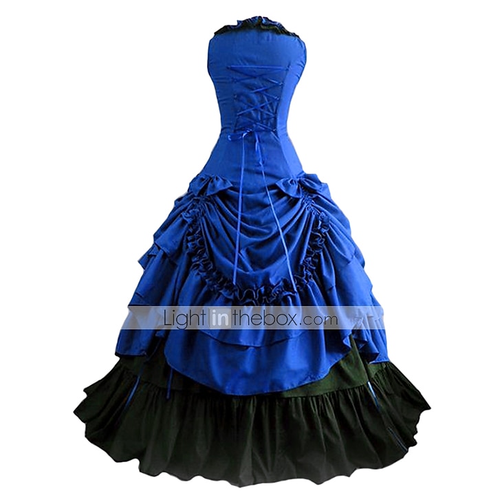 Abito Vittoriano Medievale 18° Secolo Lunghezza alla caviglia Lunghezza lunga Vestito Costume da festa Mascherata Taglie Forti Normale Su misura Patchwork Abito da ballo Costume Per donna Feste Balli del 2026 a $174.99 –P5