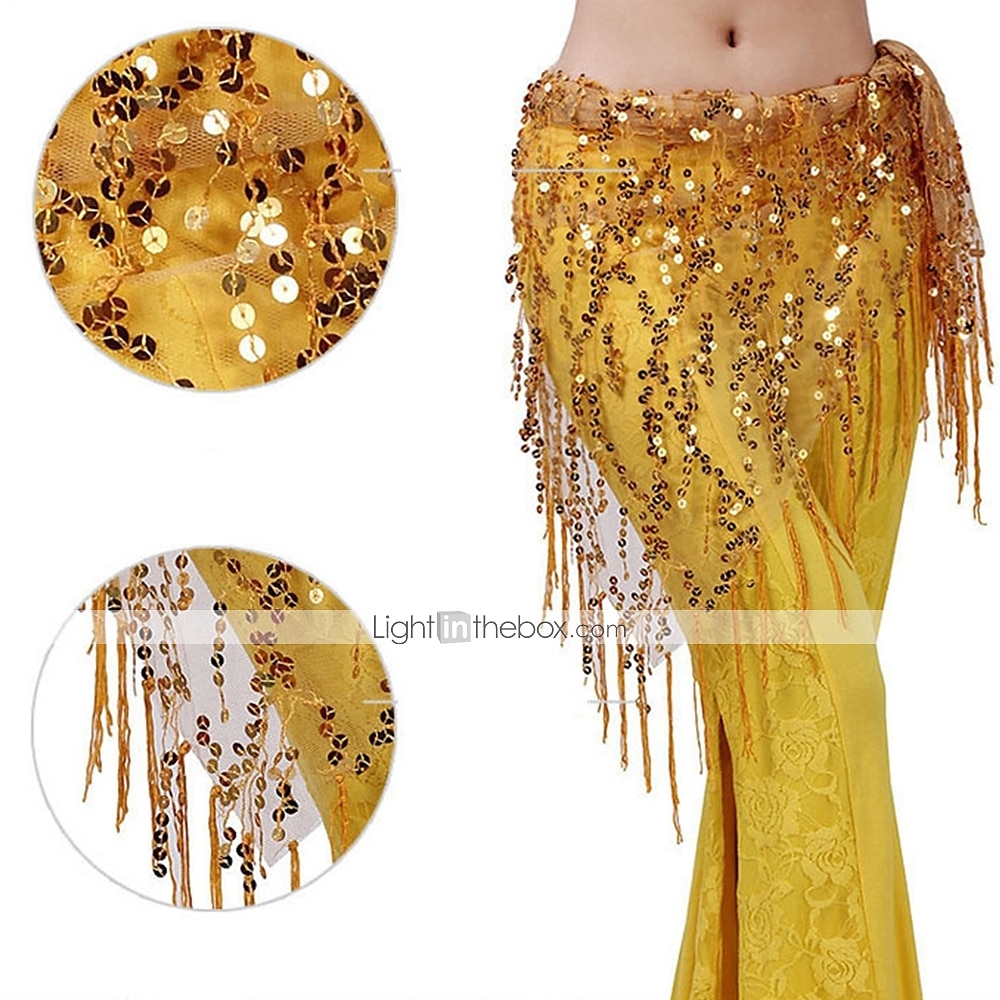 eșarfe de șold pentru dansul din buric performanță femei chinlon paiete șold eșarfă accesorii de petrecere 2025 - $8.99 –P1