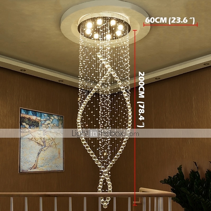 8-flammig 60 cm Liniendesign moderne Pendelleuchte Kristall Leuchtmittel inklusive Designer Kronleuchter Metall galvanisiert schick modern Wohnzimmer (Leuchtmittel nicht enthalten) 2025 - $699.89 –P1