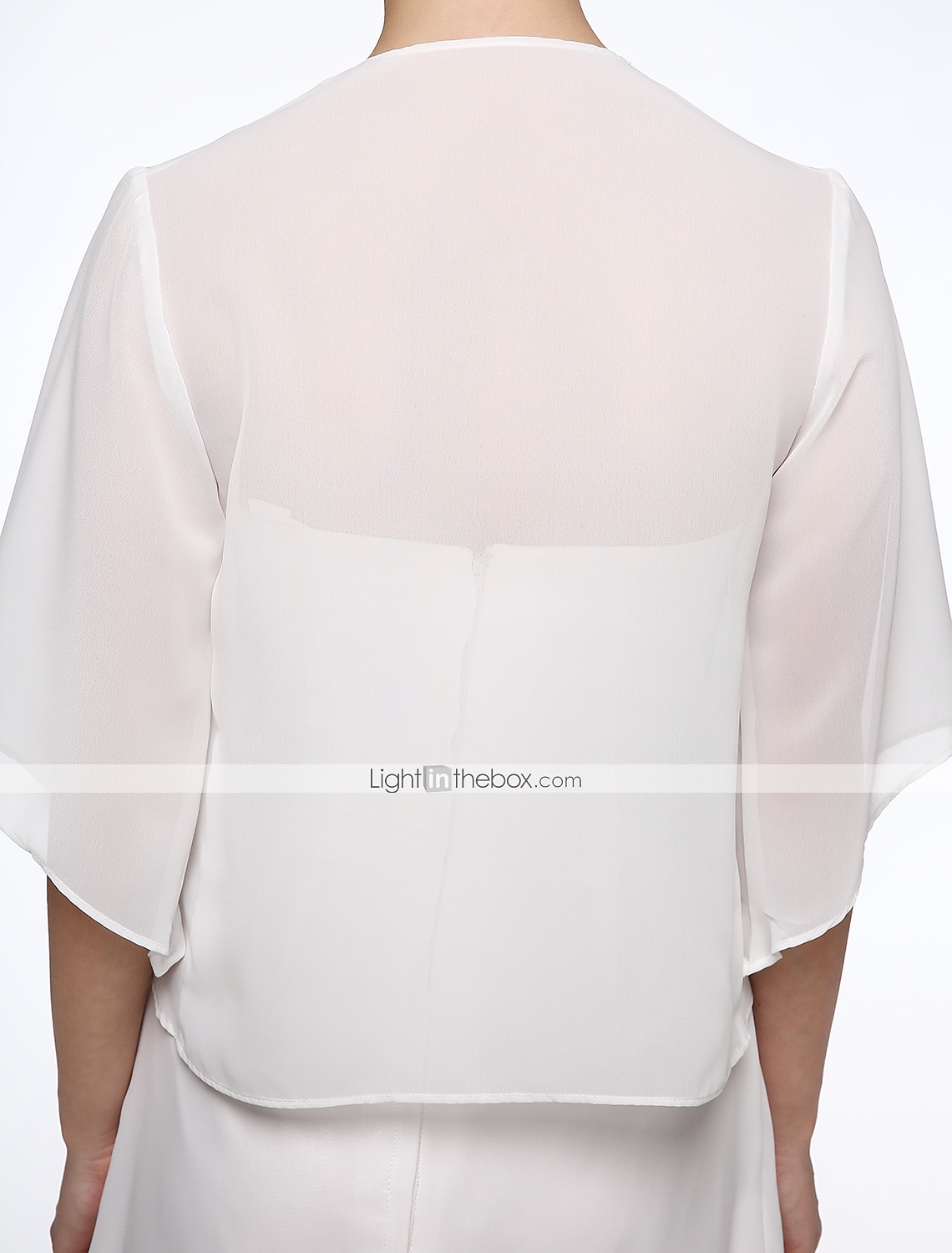 Halv Erme Frakker  Jakker Chiffon  Bryllup  Fest  Kveld Kvinne Stola  Bolero Med Drapering  Ensfarget 2025 - $27.99 –P5