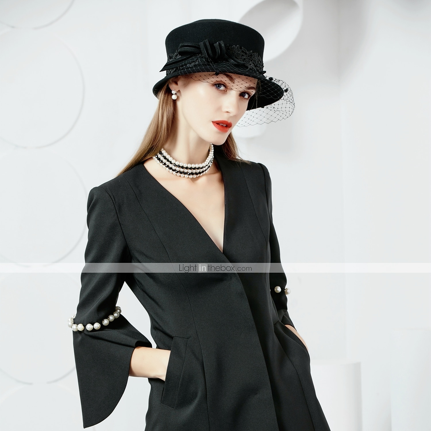 Czapki wełniane w stylu vintage Eleganckie nakrycia głowy z tiulu z aplikacjami 1 szt. Na specjalną okazję Przyjęcie Wieczorne Herbata Nakrycie głowy do zaimponowania Kapelusz na dzień wyścigów 2026 - $39.99 –P2