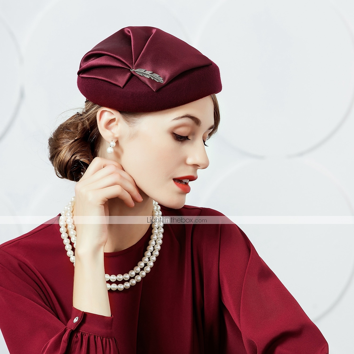 Lana / Seta Cappello Kentucky Derby / berretto con 1 Matrimonio / Festa / Serata / Corsa di cavalli Copricapo del 2025 a $34.99 –P3
