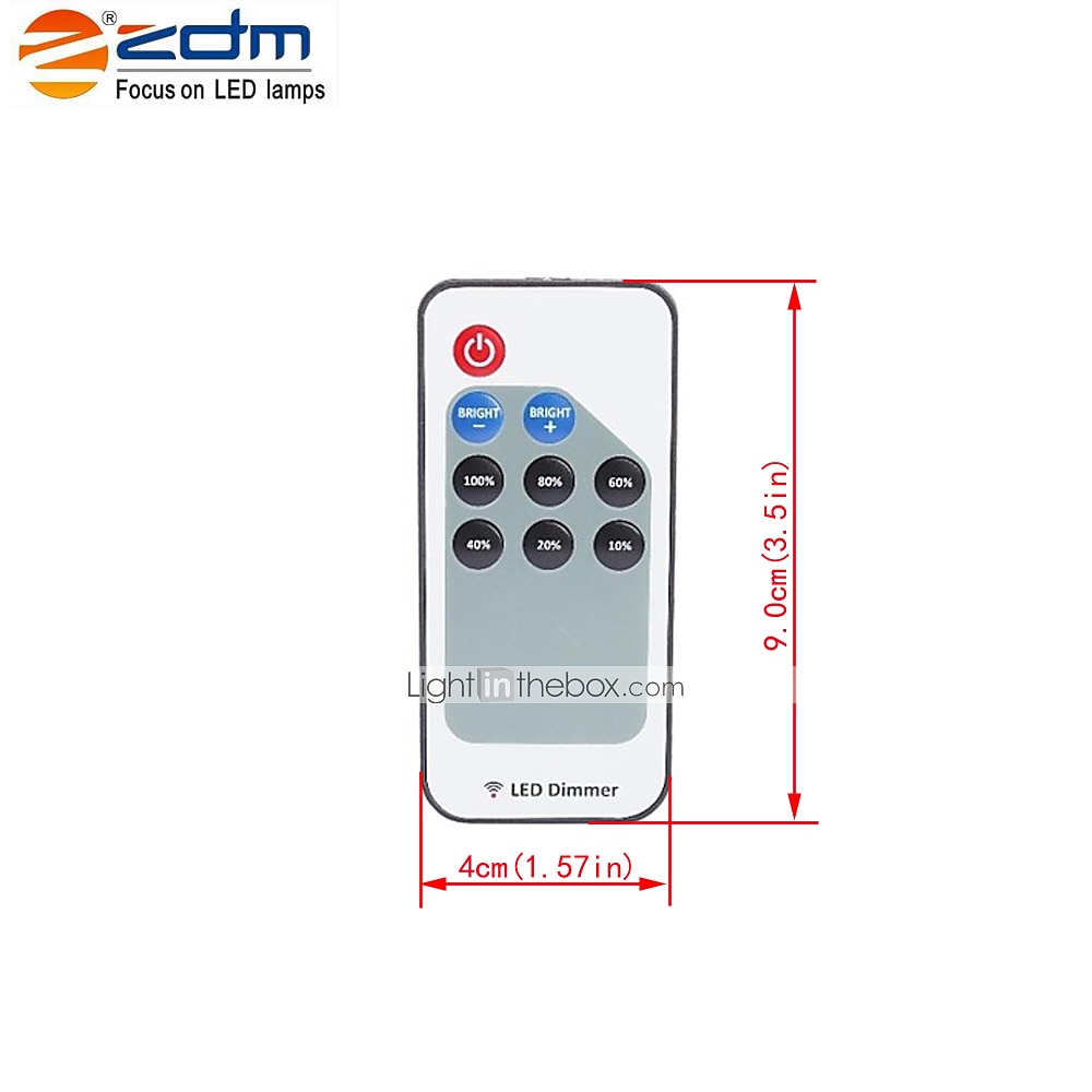 zdm 1 st 9 sleutel draadloze mini led controller dimmer rf afstandsbediening voor 5050 3528 enkele kleur led strip licht dc5-24v 12a 2025 - $17.49 –P1