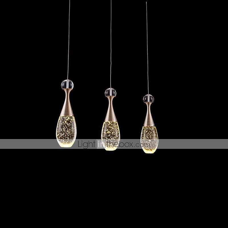 3-klastra lampa wisząca led downlight galwanizowane metalowe szkło nowoczesna minimalistyczna kolumna bąbelkowa z kryształem regulowana długa; 2026 - $349.99 –P2
