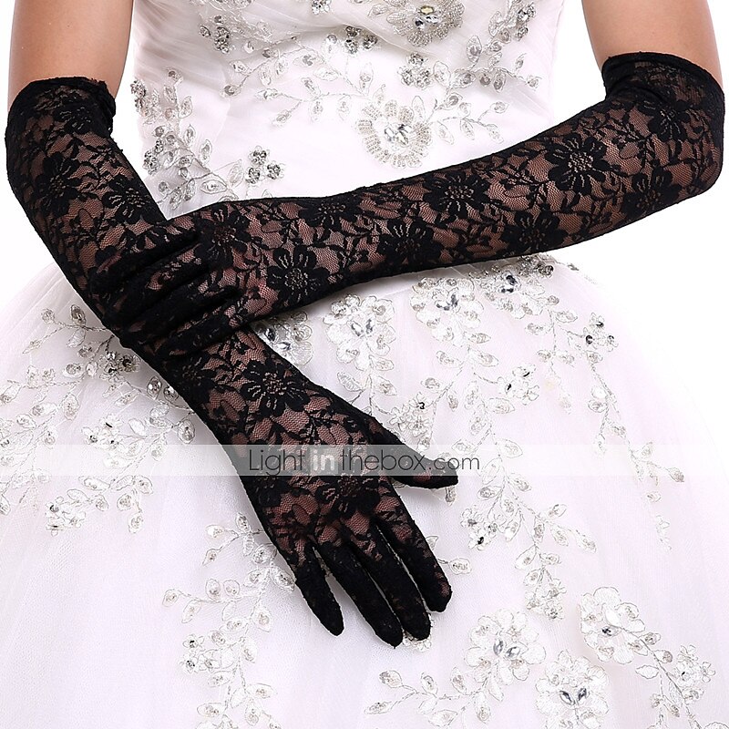 Renda Ópera Luva Luvas de Noiva / Luvas de Festa Com Renda Luvas de Festa / Casamento de 2025 por $6.99 –P1