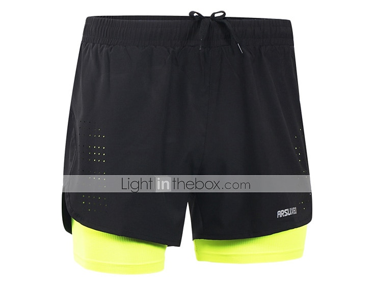 Arsuxeo Men's Running Shorts Gym Shorts Yoga Shorts Drawstring 2 in 1 Split Zipper Pocket Base Layer Outdoor Athletic Summer Spandex Quick Dry Lightweight Reflective Strips Yoga Gym Workout Marathon 2025 - $24.99 –P6