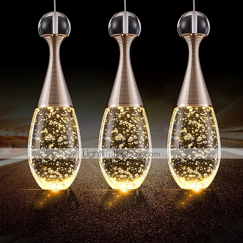 3-klastra lampa wisząca led downlight galwanizowane metalowe szkło nowoczesna minimalistyczna kolumna bąbelkowa z kryształem regulowana długa; 2026 - $349.99 –P1