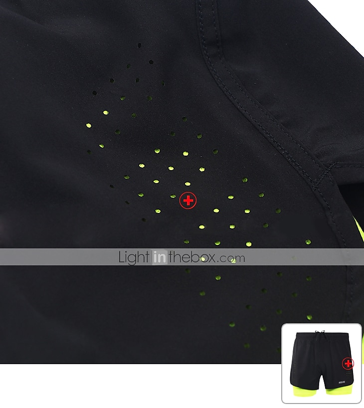 Arsuxeo Men's Running Shorts Gym Shorts Yoga Shorts Drawstring 2 in 1 Split Zipper Pocket Base Layer Outdoor Athletic Summer Spandex Quick Dry Lightweight Reflective Strips Yoga Gym Workout Marathon 2025 - $24.99 –P4