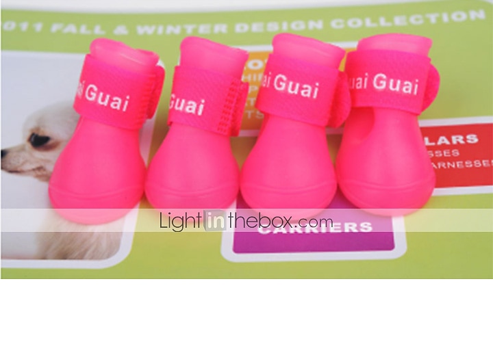 Hunde Pelzige Kleintiere N / A Schuhe und Stiefel Wasserdicht Einfarbig Für Haustiere PU-Leder Rutschfest Purpur 2025 - $13.49 –P2