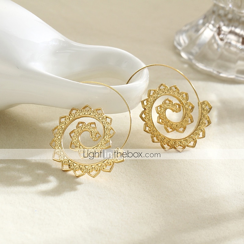 Hoop Earrings For Women's Party Wedding Alloy filigree Wave 2025 - $3.49 –P1