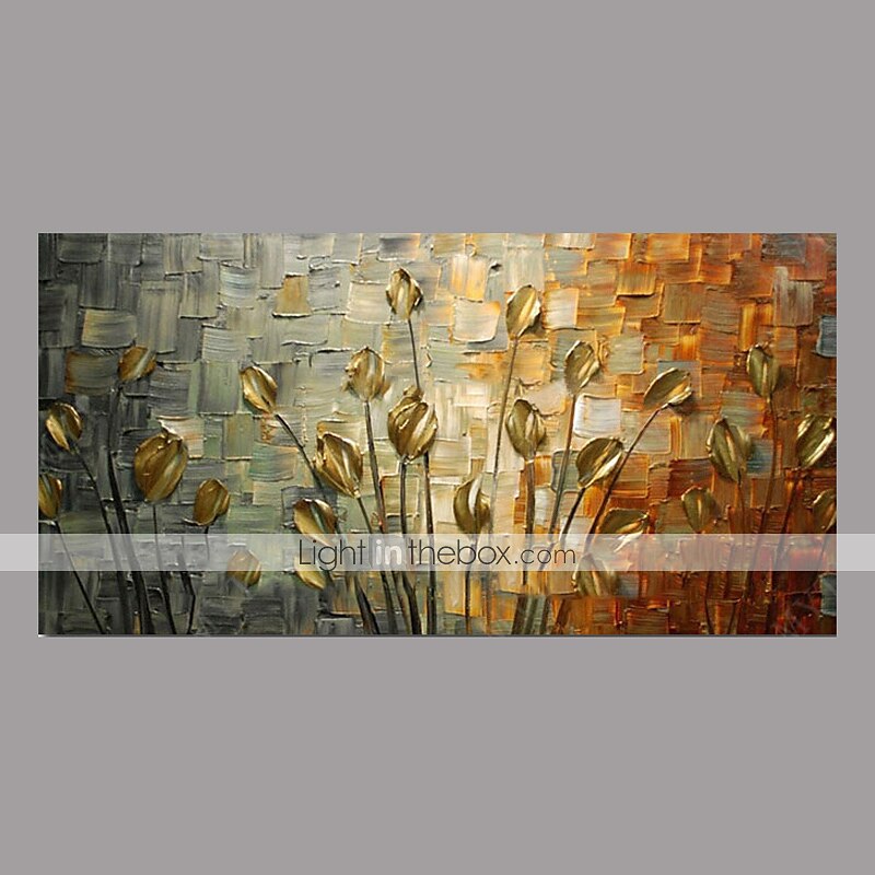 Hang målad oljemålning HANDMÅLAD Horisontell Panoramautsikt Abstrakt Blommig / Botanisk Moderna Inkludera innerram / Sträckt kanfas 2025 - $114.99 –P7