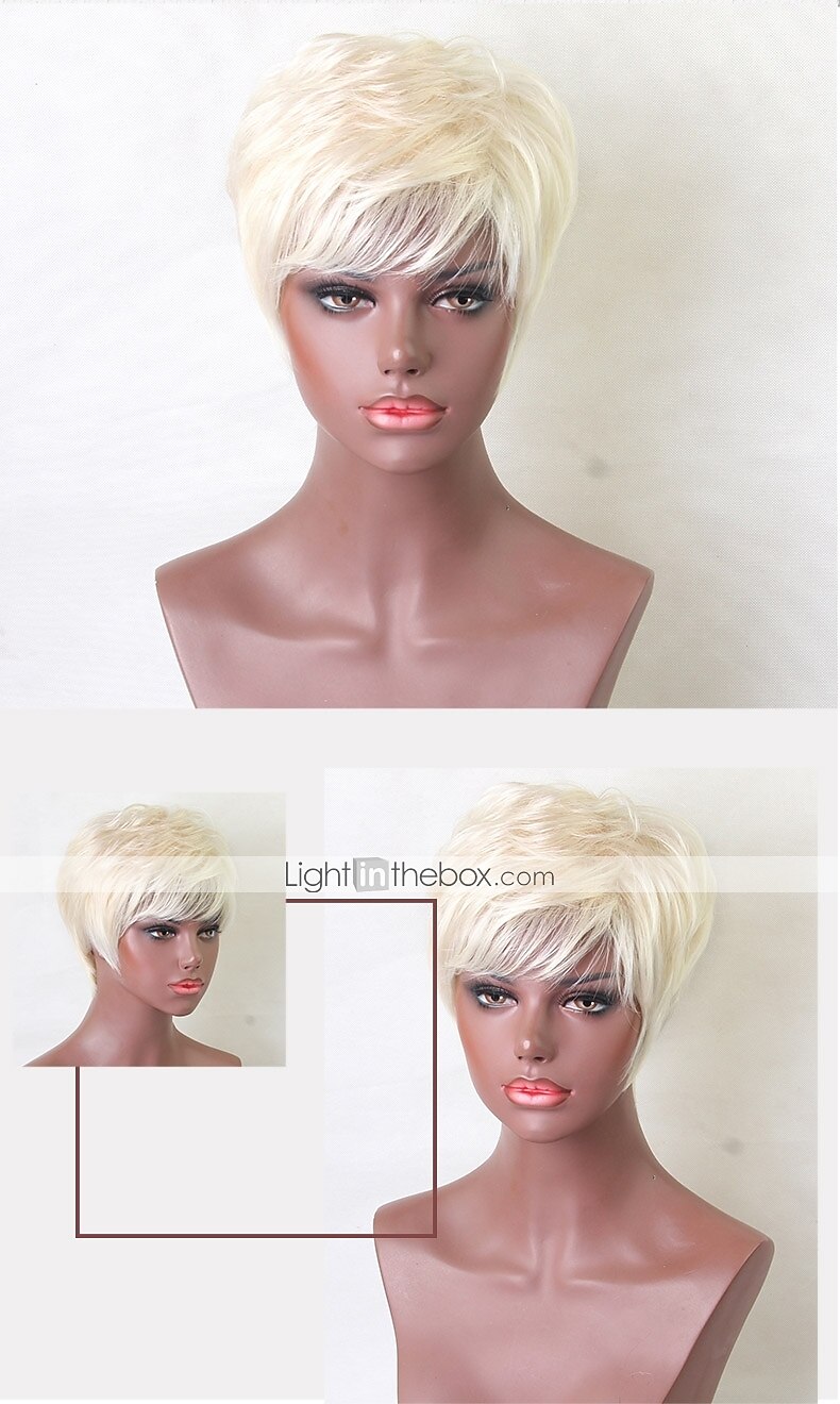 Human Hair Blend Wig Short Straight Short Hairstyles 2020 Straight 