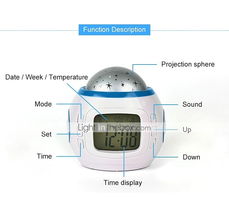 Sky Projector Star Light Music Alarm Clock for Children Color-Changing Birthday Gift AAA Batteries Powered 2026 - $24.99 –P2