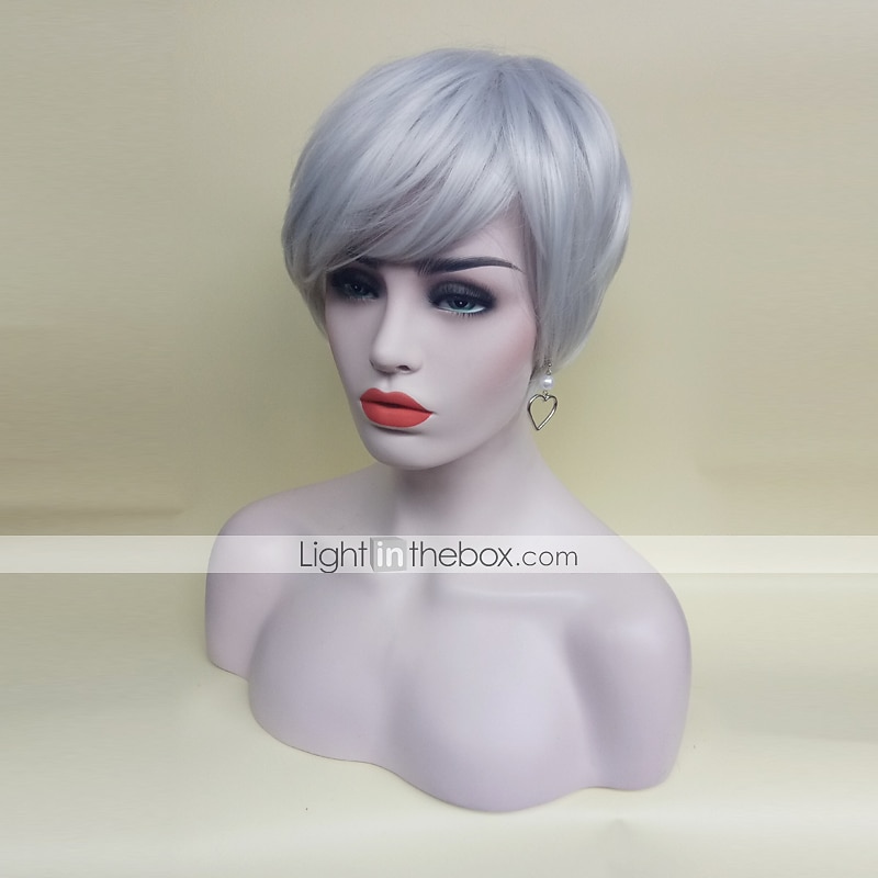 parrucche grigie per donna parrucca sintetica con frangetta parrucche corte argento parrucche da vecchia parrucche dall'aspetto naturale del 2025 a $16.49 –P3