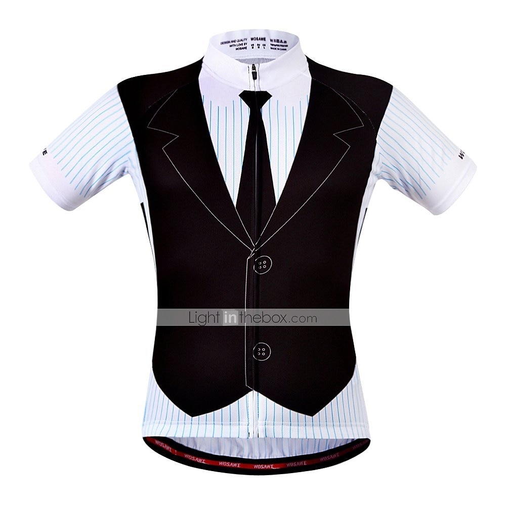 Voor heren Wielrenshirt T-shirt met kostuum Grappig Korte mouw Fietsen Shirt Kleding Bovenlichaam met 3 achterzakken Bergracen Wegwielrennen Sneldrogend Reflecterende strips Achterzak Beperkt 2026 - $30.99 –P6