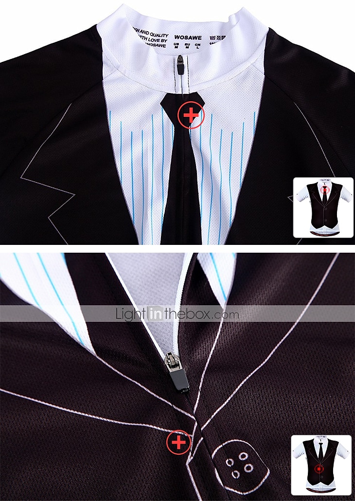 Voor heren Wielrenshirt T-shirt met kostuum Grappig Korte mouw Fietsen Shirt Kleding Bovenlichaam met 3 achterzakken Bergracen Wegwielrennen Sneldrogend Reflecterende strips Achterzak Beperkt 2026 - $30.99 –P1
