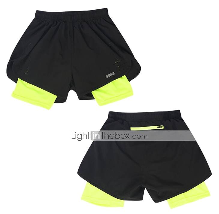 Arsuxeo Men's Running Shorts Gym Shorts Yoga Shorts Drawstring 2 in 1 Split Zipper Pocket Base Layer Outdoor Athletic Summer Spandex Quick Dry Lightweight Reflective Strips Yoga Gym Workout Marathon 2025 - $24.99 –P5