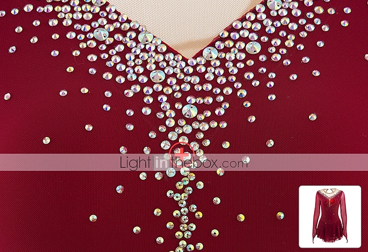 Eiskunstlaufkleid Damen Mädchen Eislaufen Kleider Hellblau Schwarz Weiß Patchwork Gitter Hochelastisch Wettbewerb Eiskunstlaufkleidung Mit Steinen verziert Strass Langarm Eislaufen Eiskundstlauf 2025 - $87.99 –P5