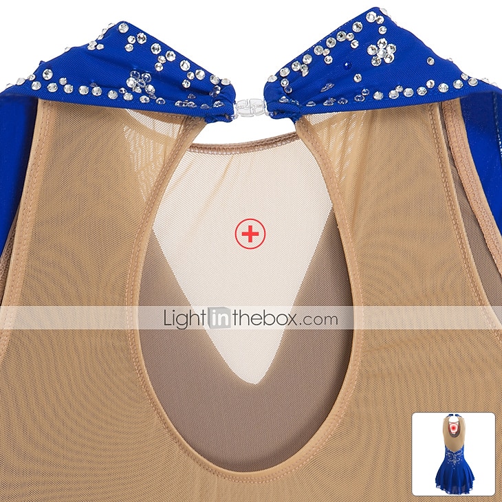 Figure Skating Dress Women's Girls' Ice Skating Dress Black White Yellow Patchwork Open Back Mesh Spandex High Elasticity Practice Competition Skating Wear Jeweled Rhinestone Sleeveless Ice Skating 2026 - $141.99 –P9