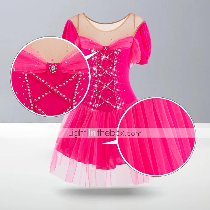 Vestidos para Patinação Artística Mulheres Para Meninas Patinação no Gelo Vestidos Roupa Branco Leite Vermelho Escuro Amarelo e amarelo Elastano Elasticidade Alta Competição Roupa para Patinação de 2026 por $157.99 –P2